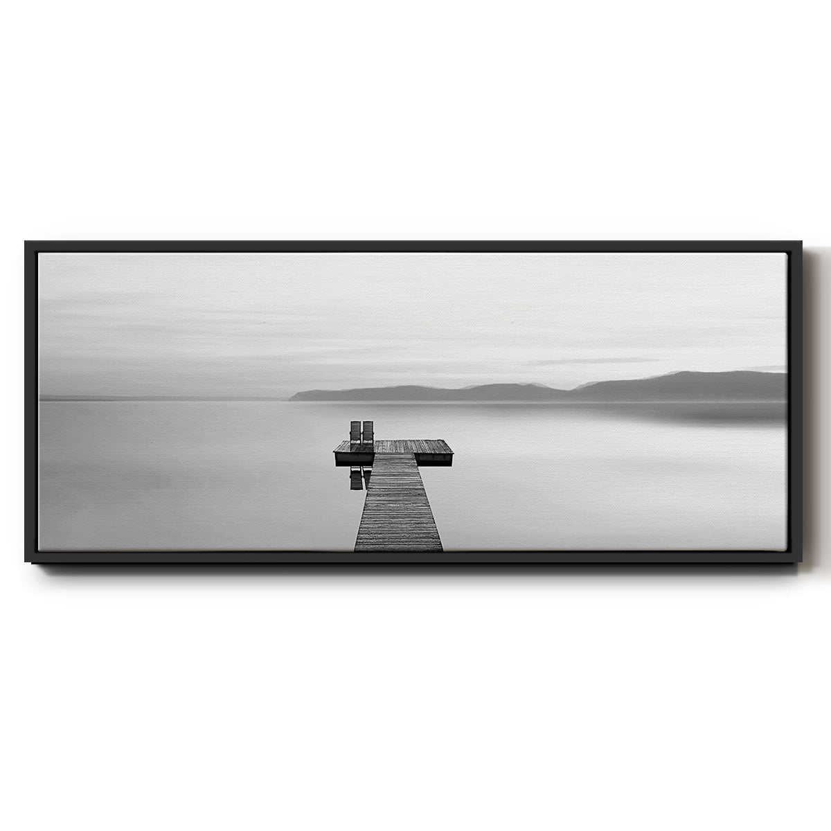 Black & White Water Panel XII - Floater Framed Canvas Print