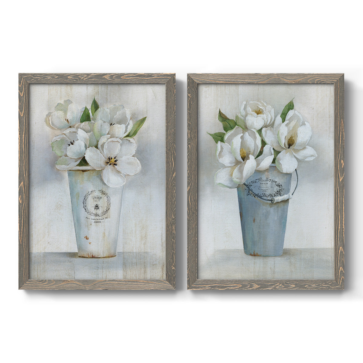 Fleuriste Francais I - Premium Framed Canvas 2 Piece Set - Ready to Hang