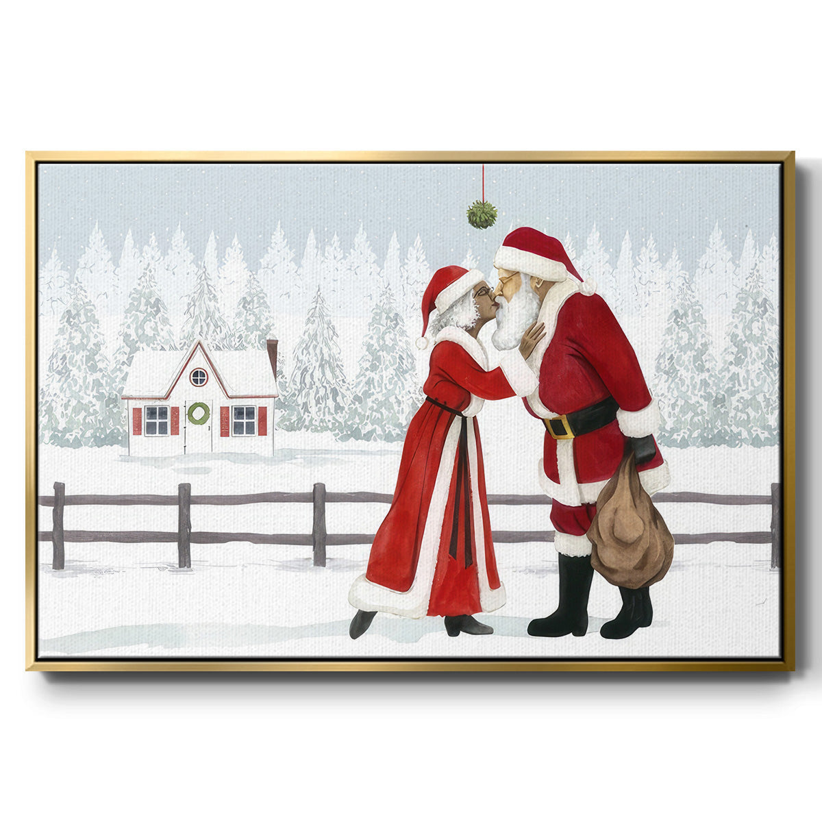 Christmas Love Collection A - Framed Gallery Wrapped Canvas in Floating Frame