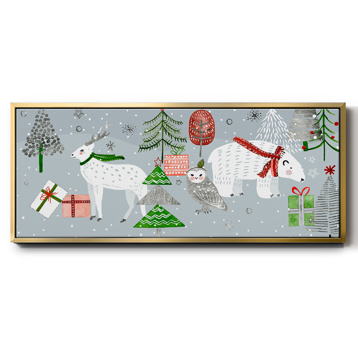 Stars & Snowflakes Collection D - Floater Framed Canvas Print