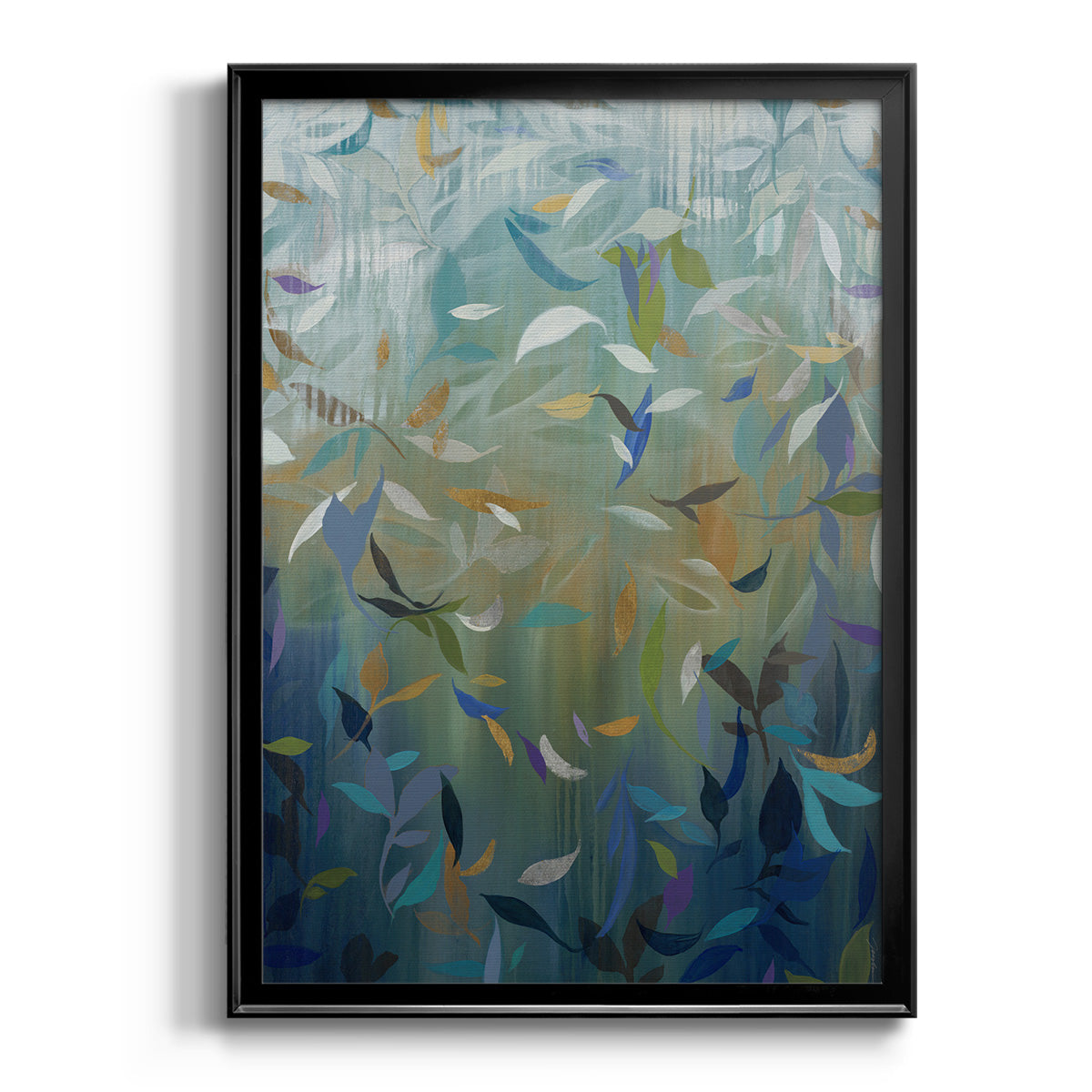 Falling Leaves - Modern Framed Canvas Print