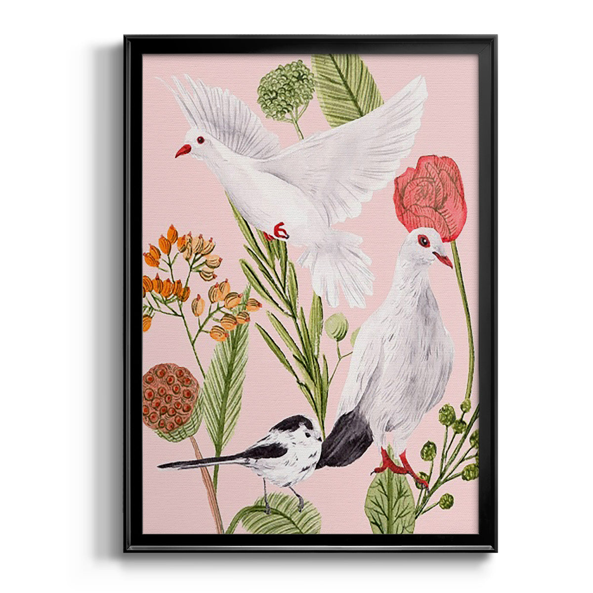 Birds in Motion I - Modern Framed Canvas Print