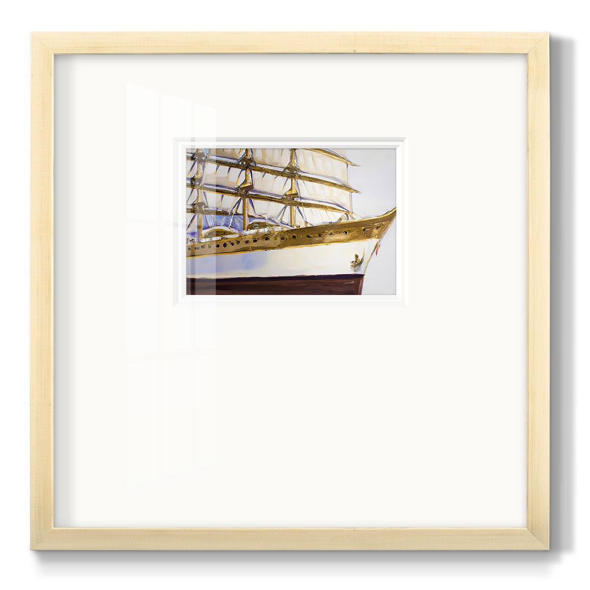 Golden Ship IV - Double Matboard Framed Print