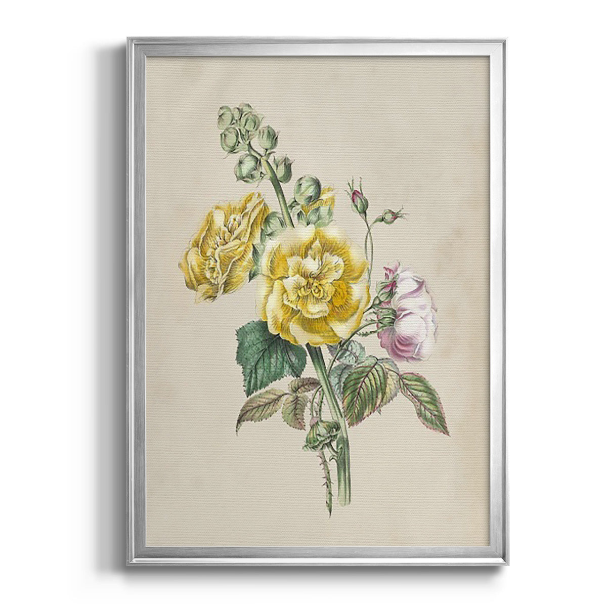 Antique Garden Bouquet II - Modern Framed Canvas Print