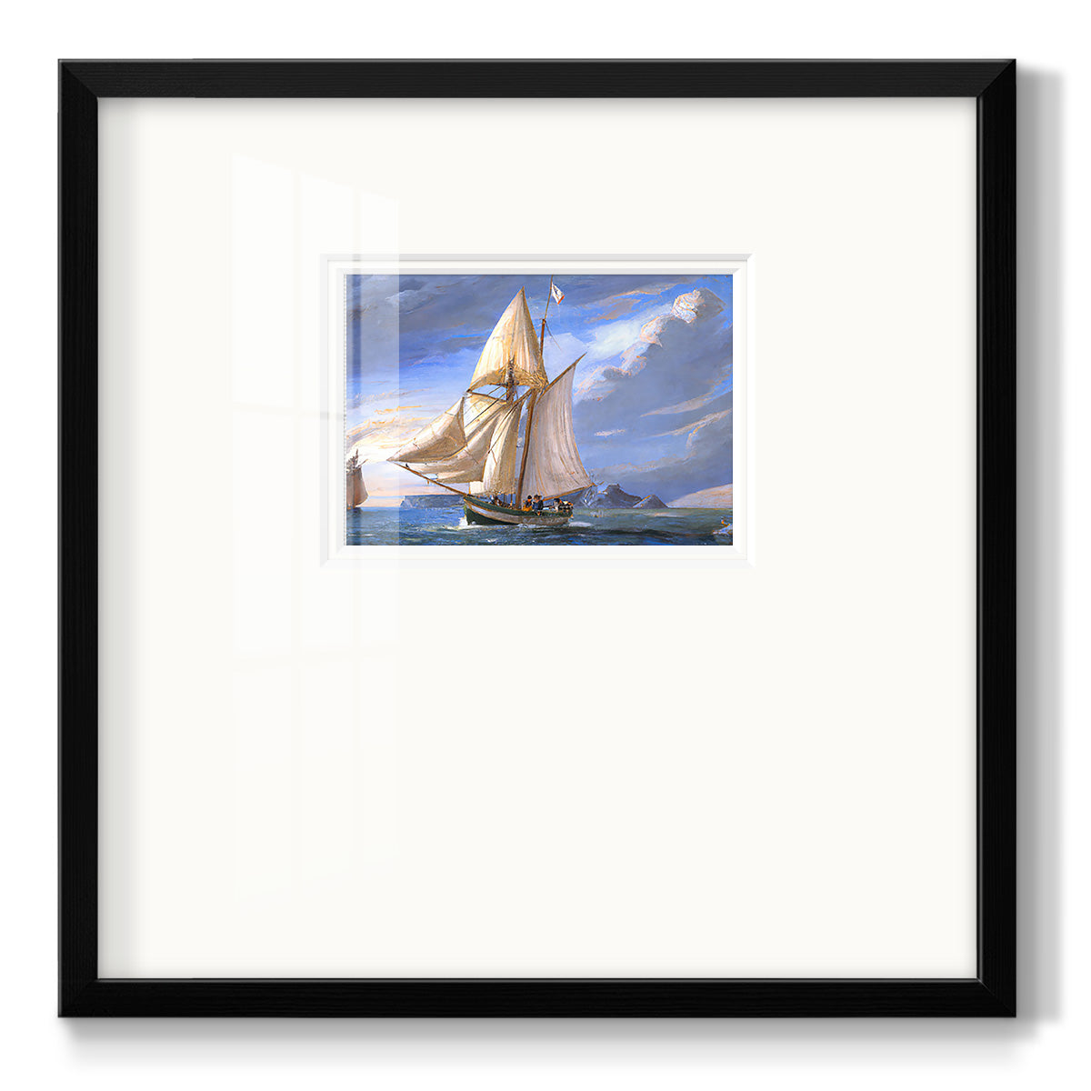 Sail Boat Clouds - Double Matboard Framed Print