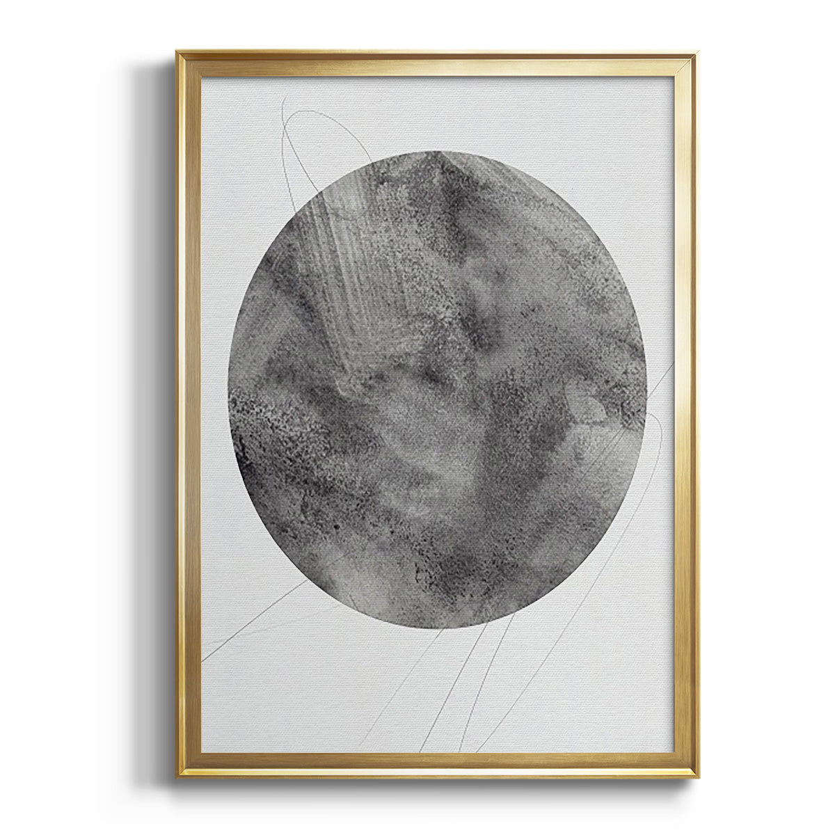 Graphite Moon II - Modern Framed Canvas Print