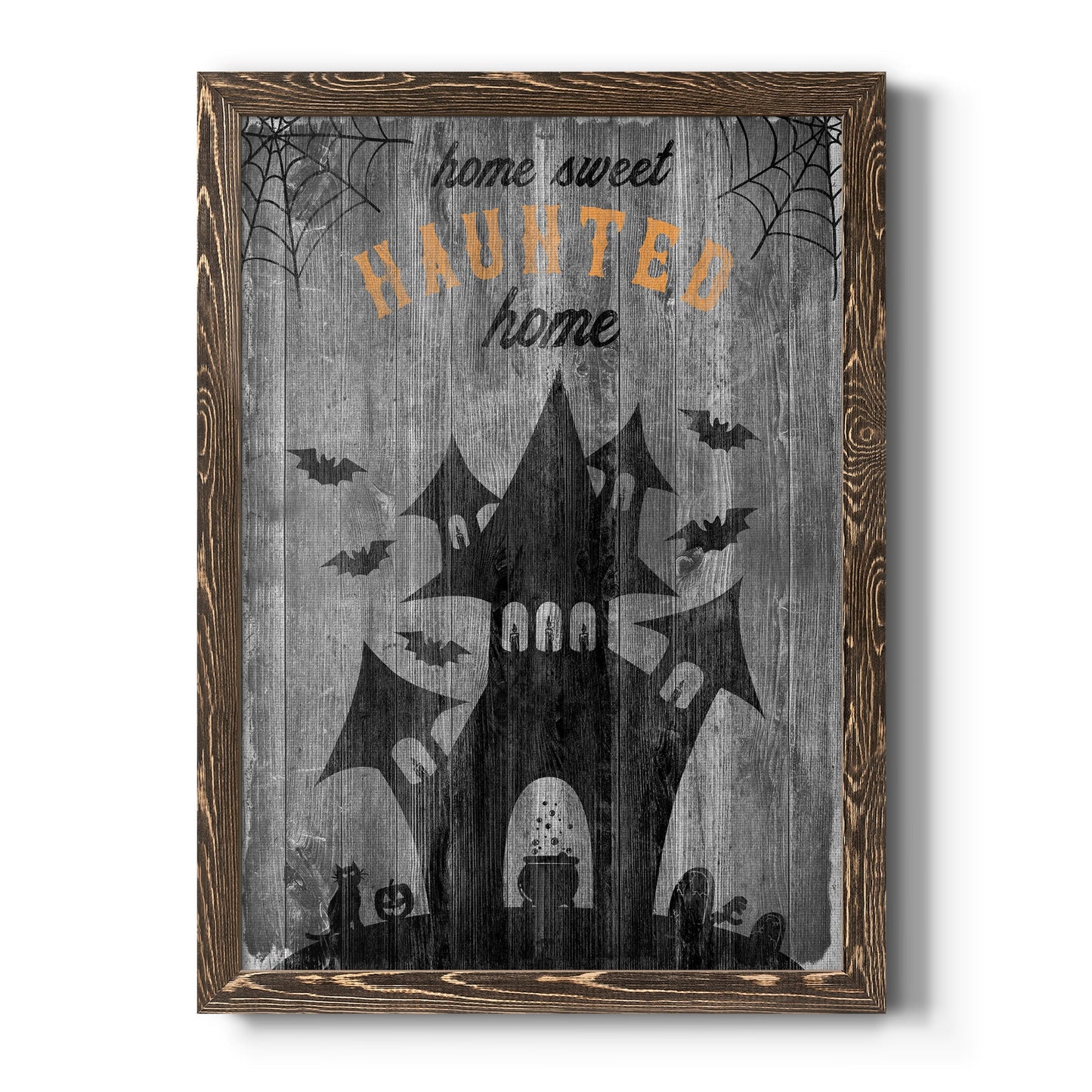 Haunted House - Barnwood Framed Canvas Print