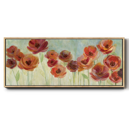 Warm Meadow Poppies - Floater Framed Canvas Print