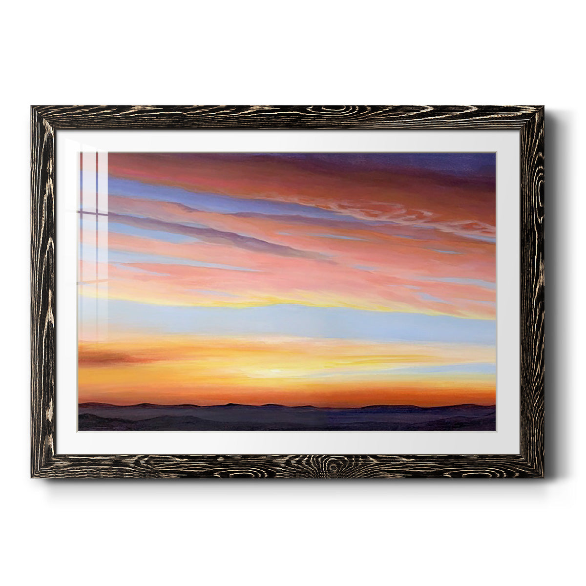 Ignited Dusk III - Barnwood Framed Art Print