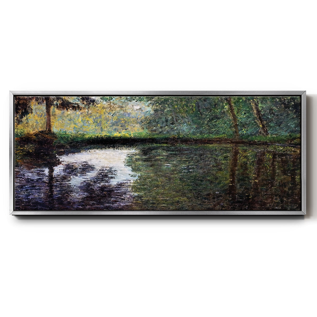 The Pond at Montgeron 2, 1876 - Floater Framed Canvas Print