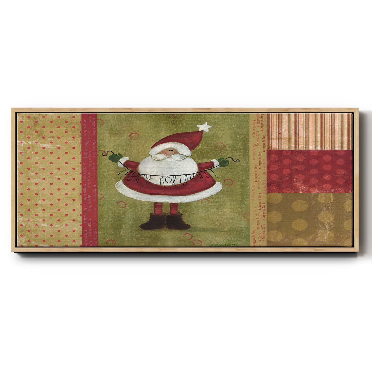 Holiday Santa - Floater Framed Canvas Print