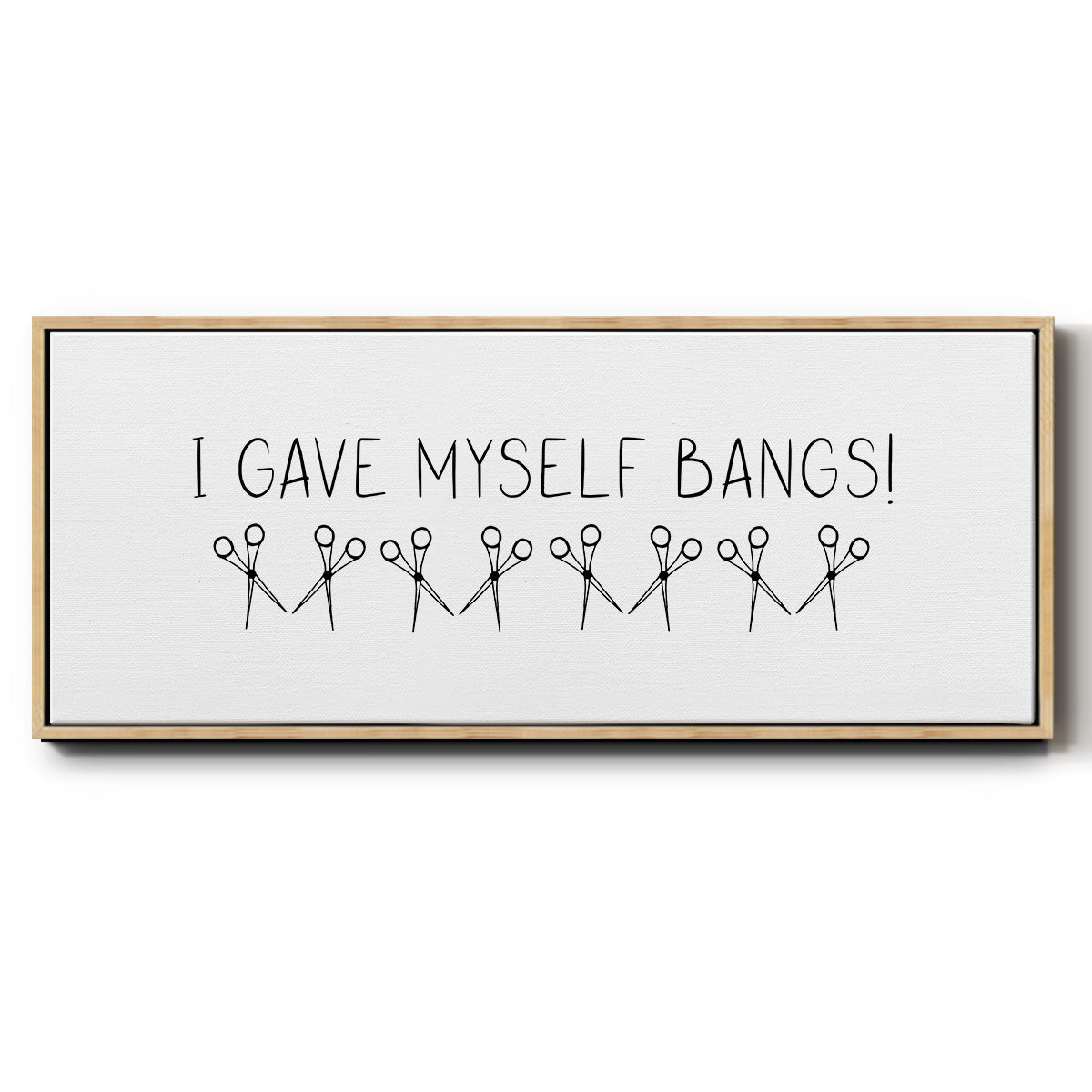 I Gave Myself Bangs! - Floater Framed Canvas Print