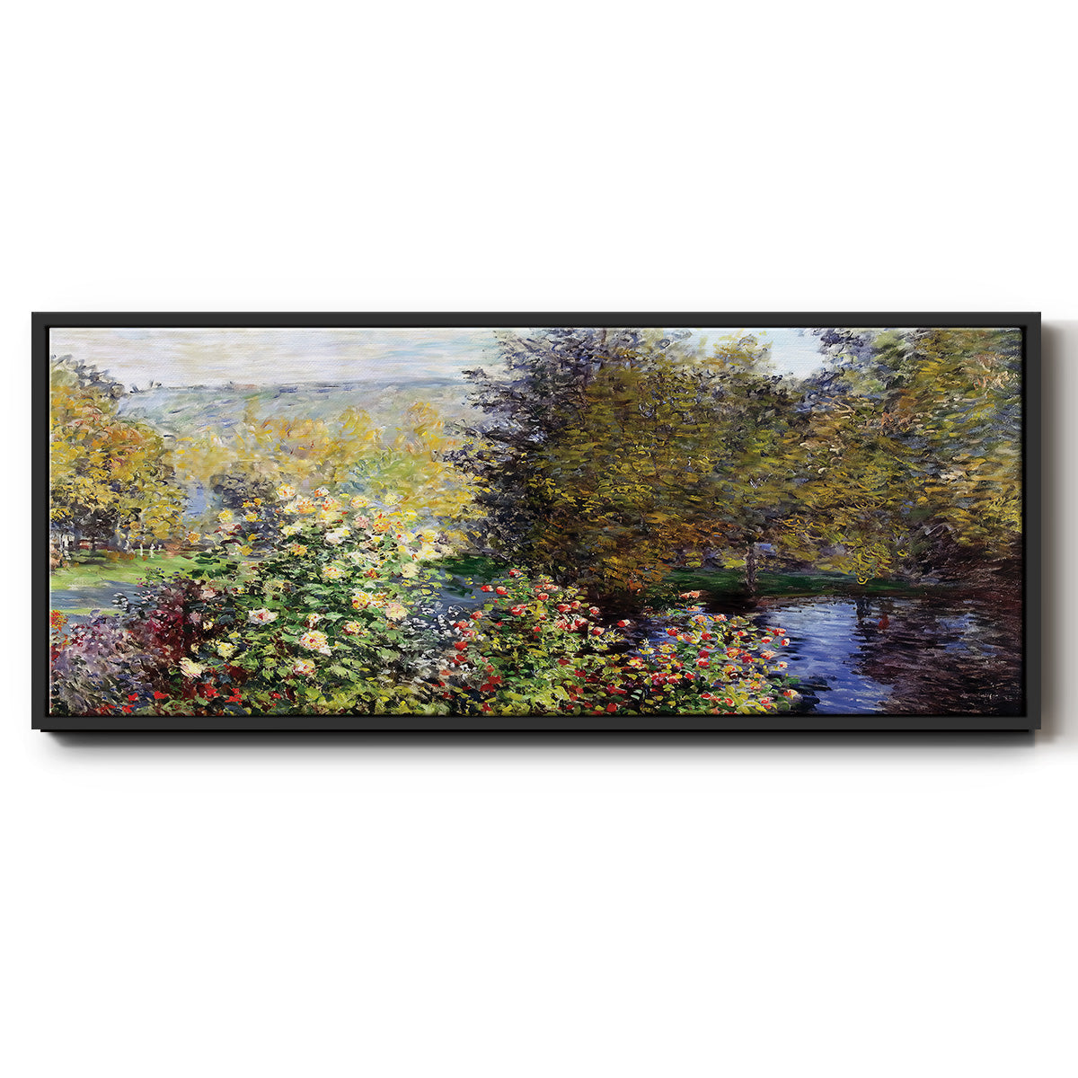 The Corner of the Garden at Montgeron, 1876 - Floater Framed Canvas Print
