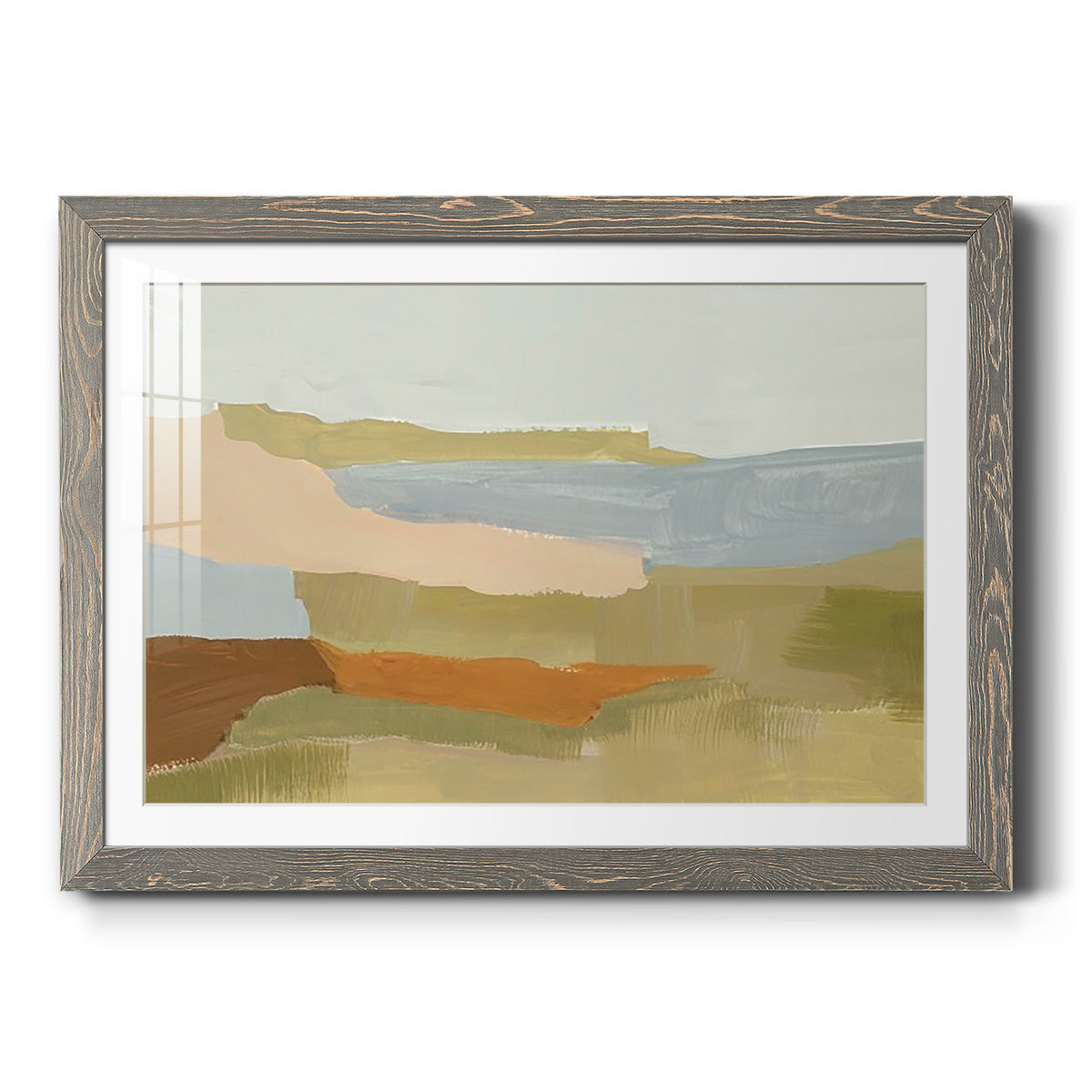 Stacked Landscape IV - Barnwood Framed Art Print