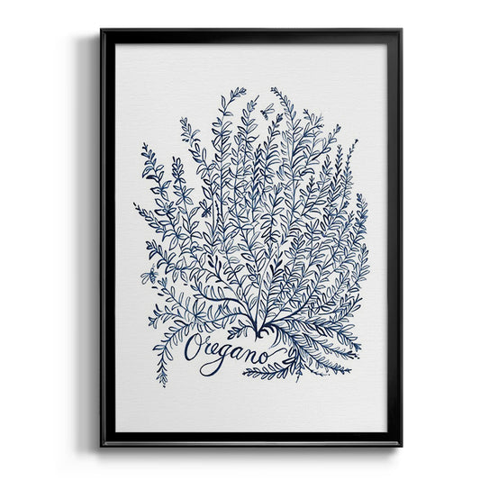 Summer Herb Garden Sketches II - Modern Framed Canvas Print
