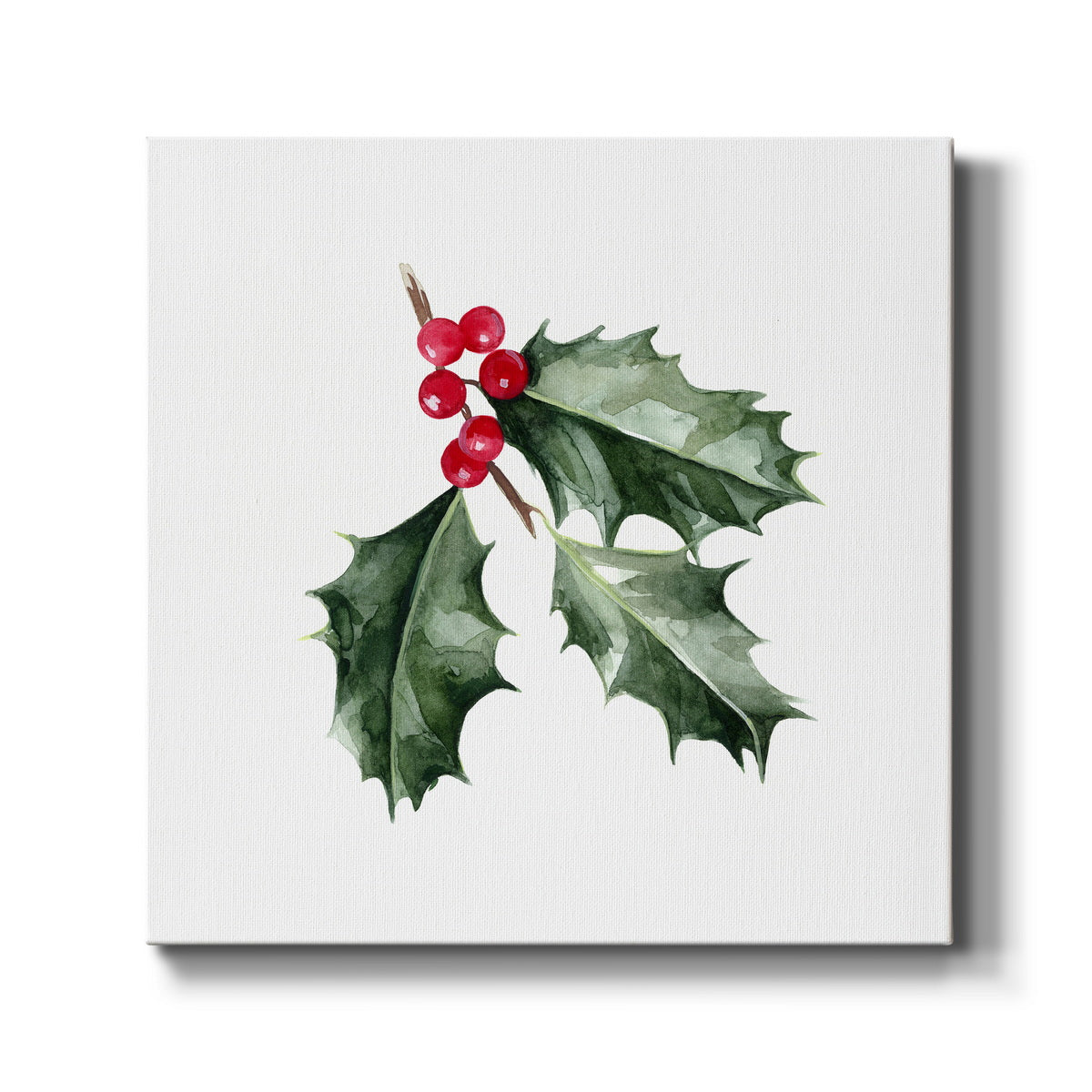 Christmas Holly I-Premium Gallery Wrapped Canvas - Ready to Hang