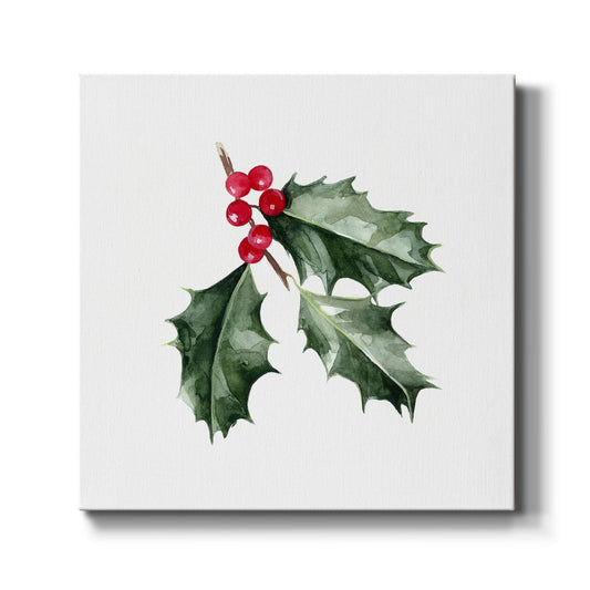 Christmas Holly I-Premium Gallery Wrapped Canvas - Ready to Hang