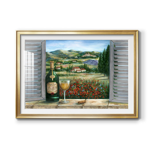 Tuscan White and Poppies - Modern Framed Art Print