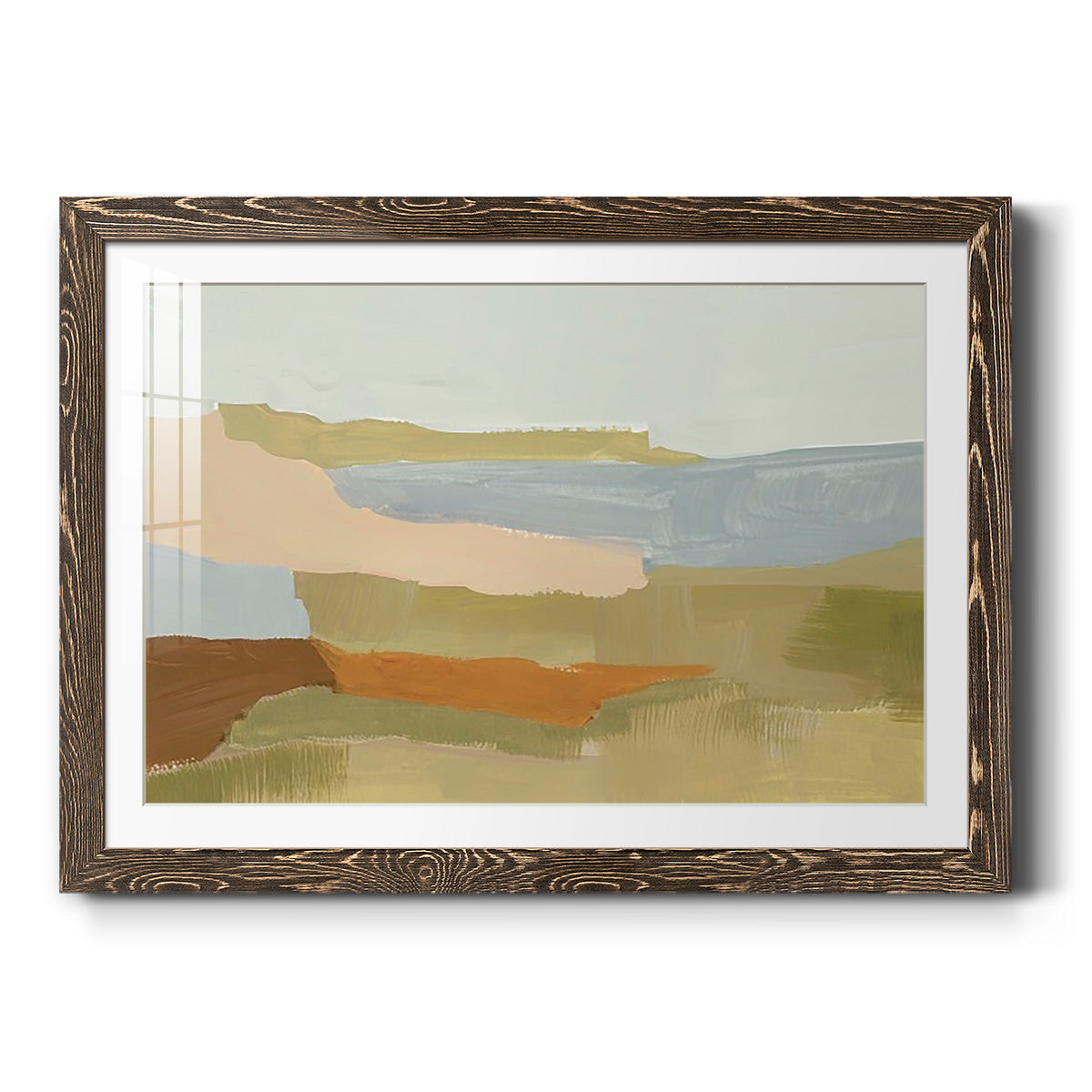 Stacked Landscape IV - Barnwood Framed Art Print