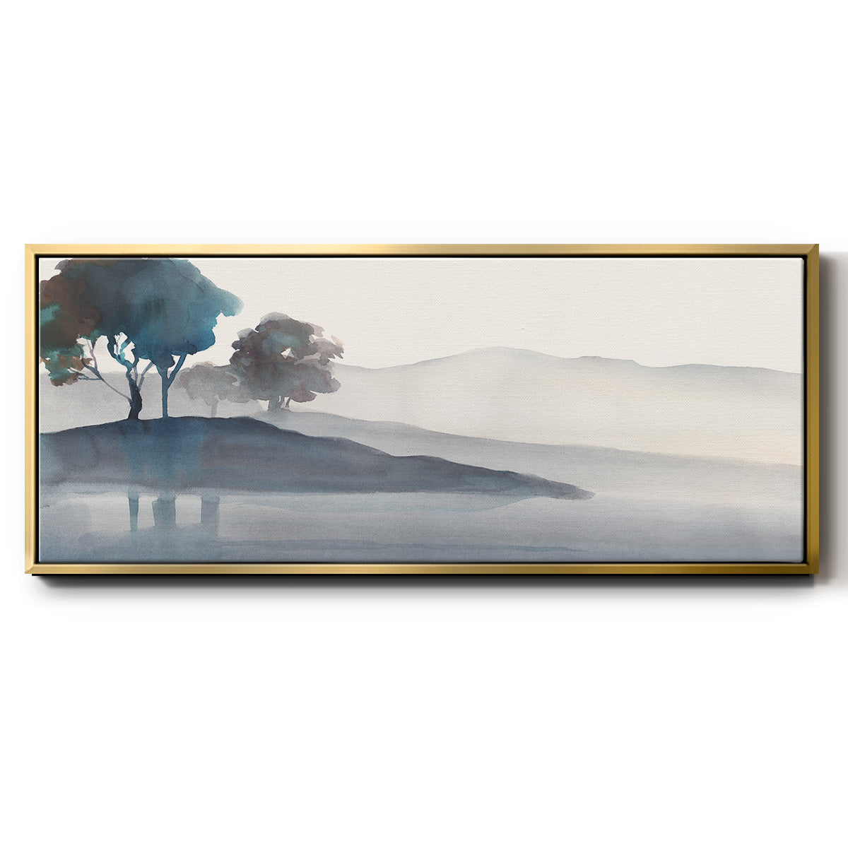 Serene Silhouette I - Floater Framed Canvas Print