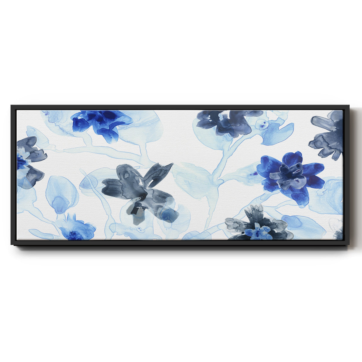 Blue Gossamer Garden V - Floater Framed Canvas Print