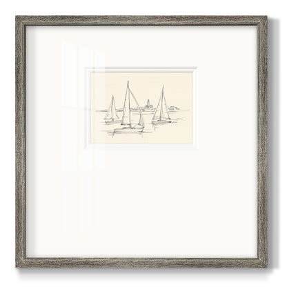 Coastal Contour Sketch II Premium Framed Print Double Matboard