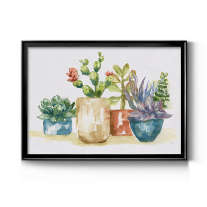 Summer Succulents I - Modern Framed Canvas Print