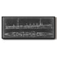 Navy Cruiser Blueprint - Floater Framed Canvas Print