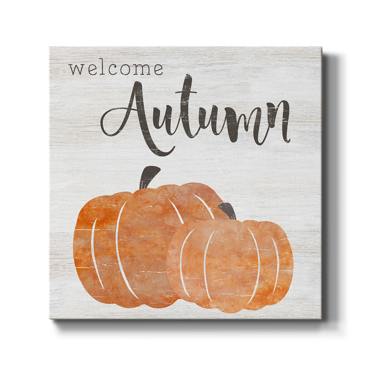 Welcome Autumn Pumpkins-Premium Gallery Wrapped Canvas - Ready to Hang