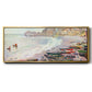 Étretat, the Beach and La Porte d'Amont - Floater Framed Canvas Print