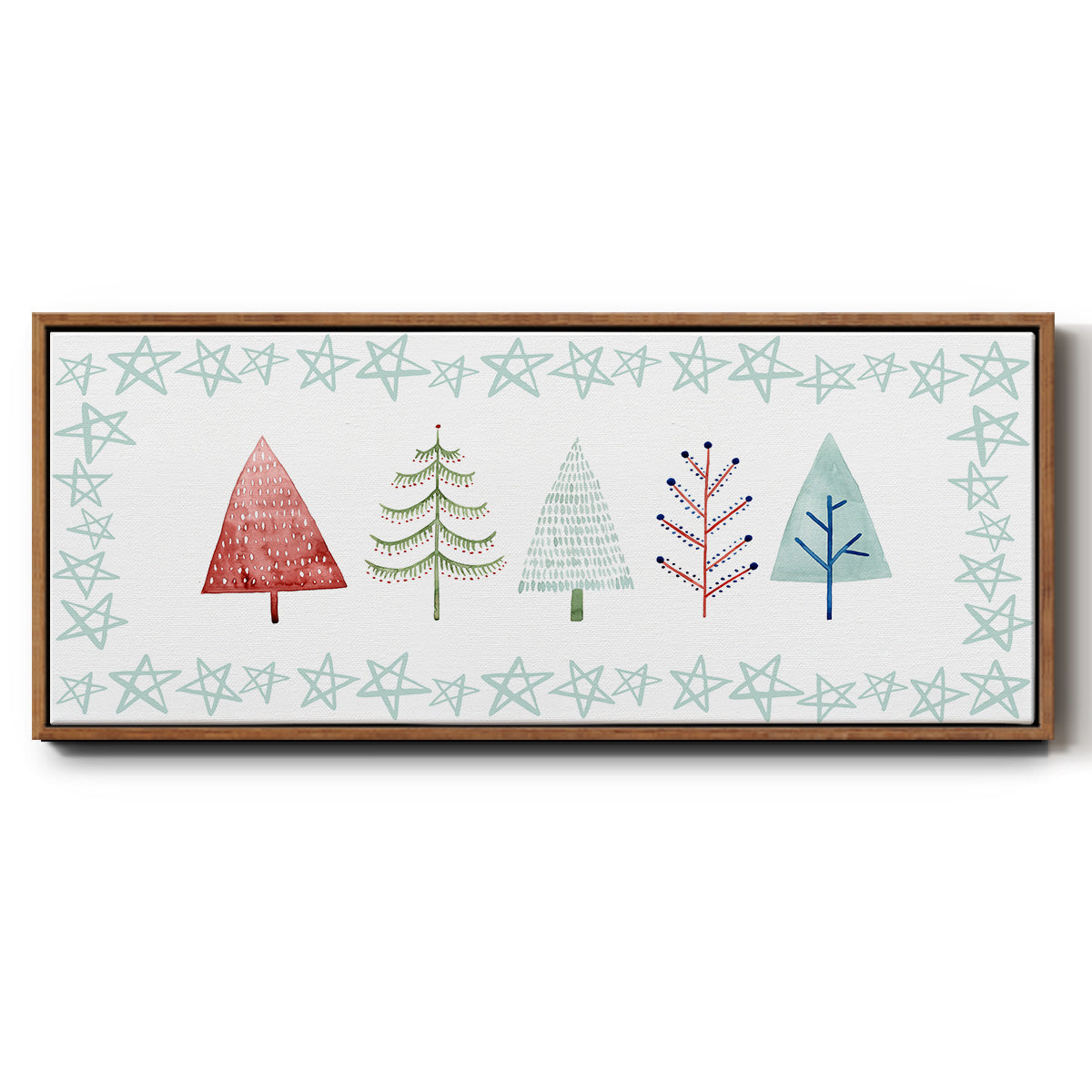 Christmas Tree Whimsy Collection C - Floater Framed Canvas Print