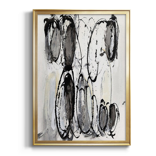 Grey Scribbles II - Modern Framed Canvas Print