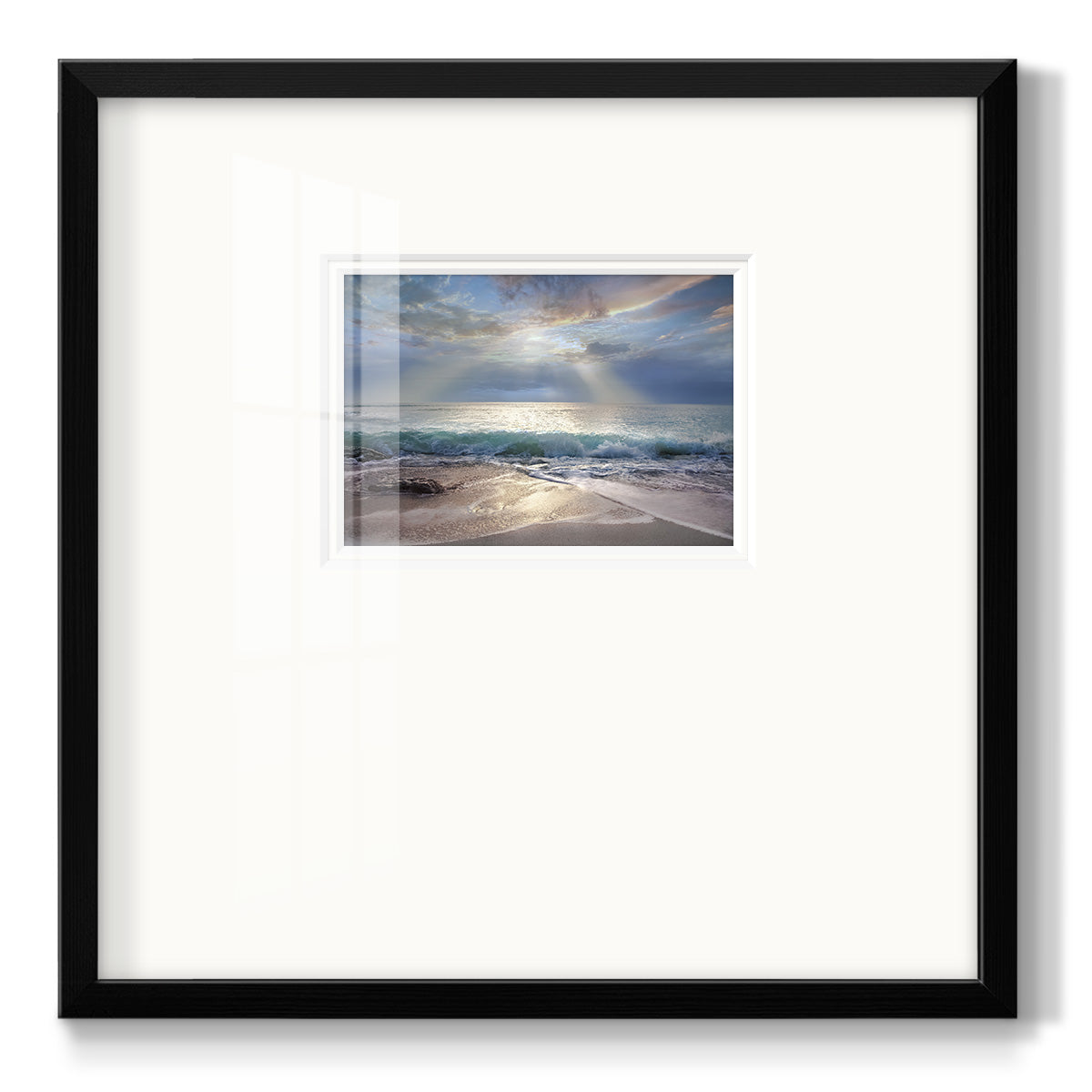 Aqua Blue Morning Premium Framed Print Double Matboard