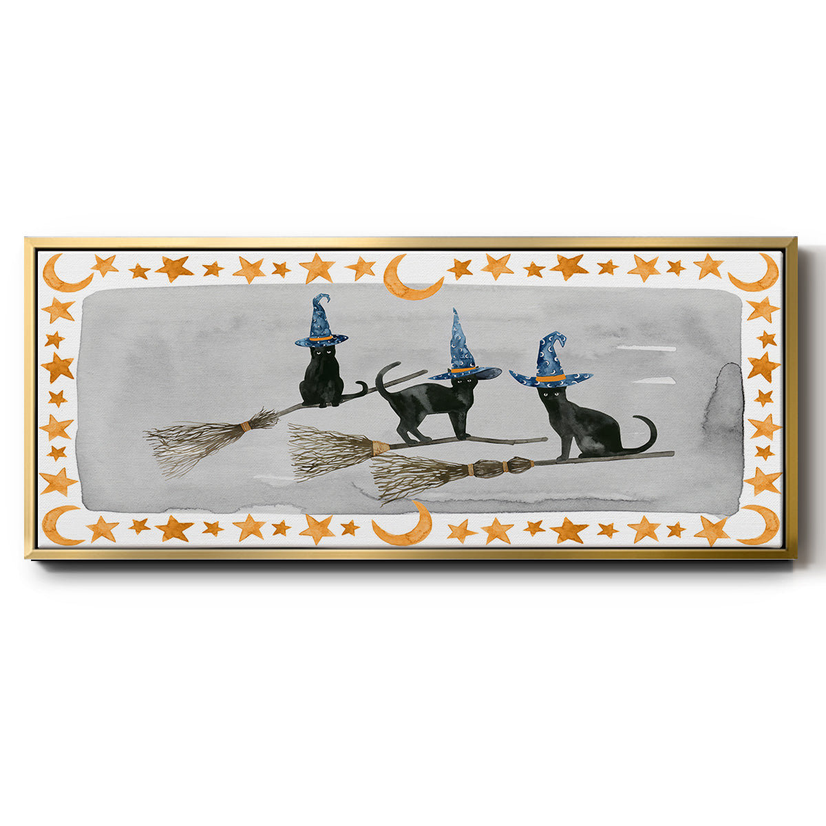 Black Cat Collection D - Floater Framed Canvas Print