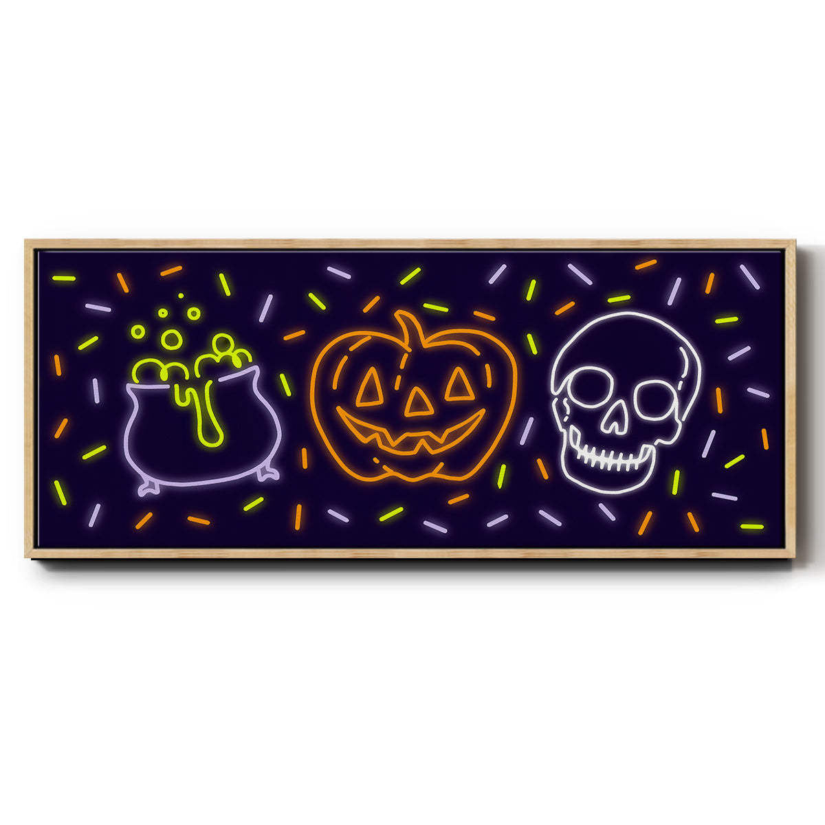 Neon Halloween Collection D - Floater Framed Canvas Print