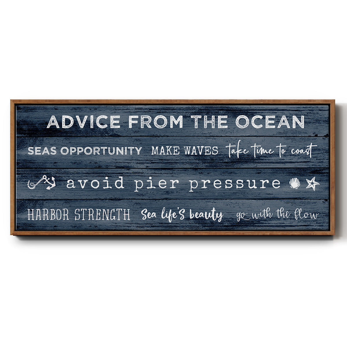 Navy Ocean - Floater Framed Canvas Print