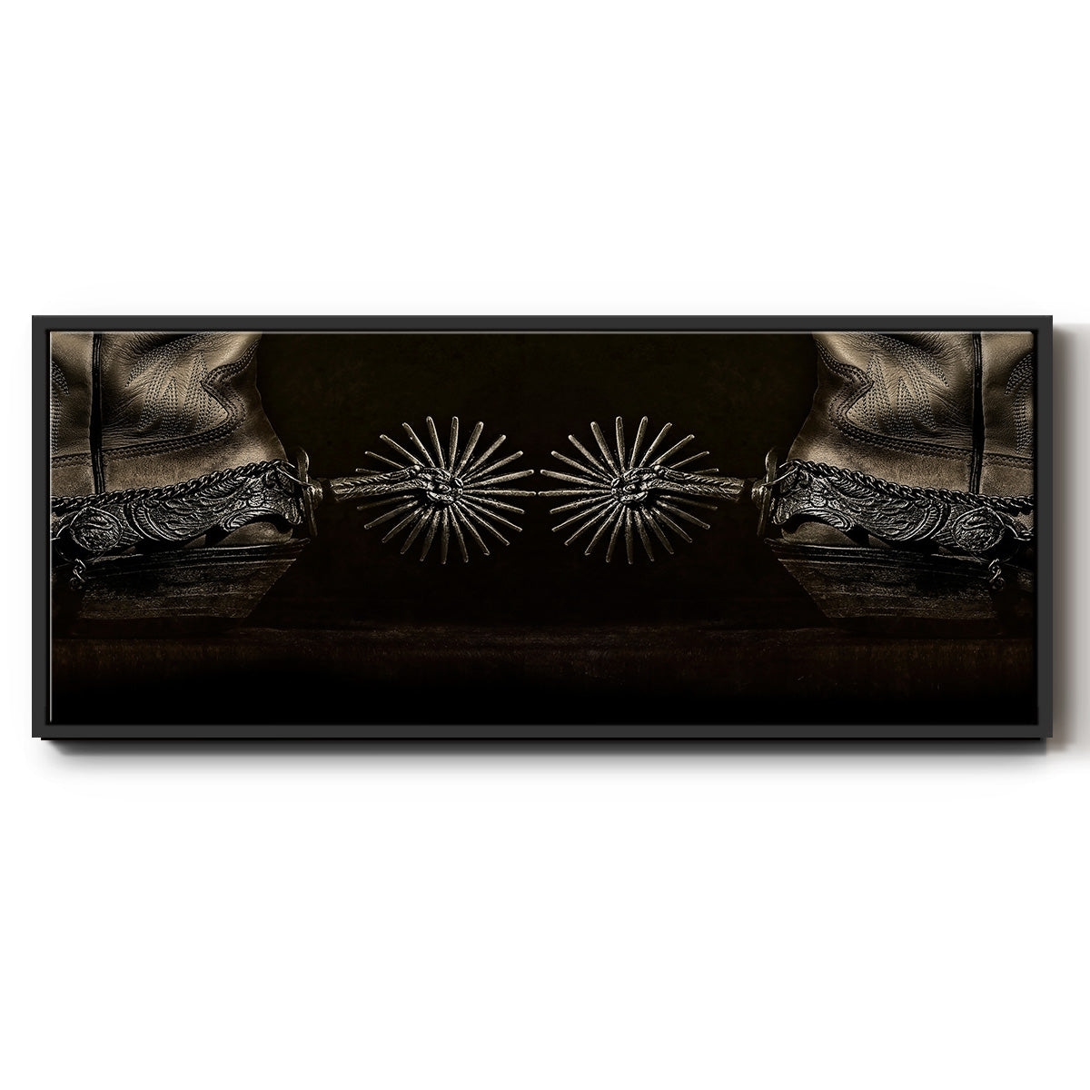 Photography Study Spurs - Floater Framed Canvas Print