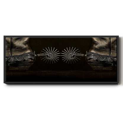 Photography Study Spurs - Floater Framed Canvas Print