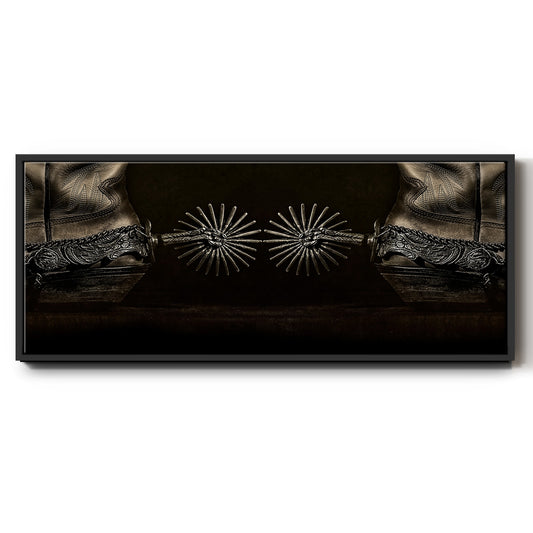Photography Study Spurs - Floater Framed Canvas Print