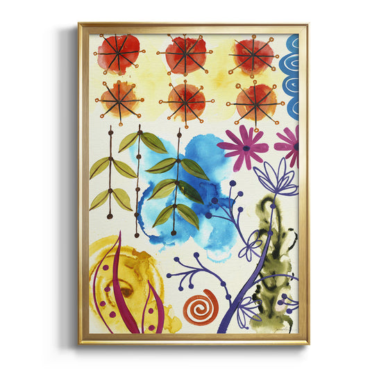 Flower Power II - Modern Framed Canvas Print