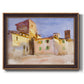 Impressionist Italian village scene by John Singer Sargent printed on canvas in an ornate bronzed mahogany wood frame.