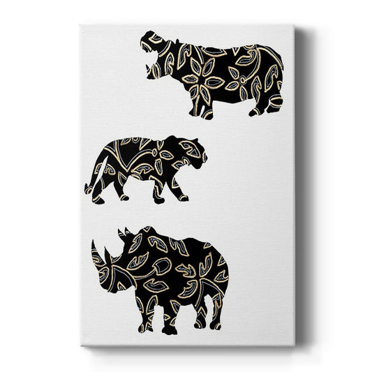 Ornamental Safari Animals II Premium Gallery Wrapped Canvas - Ready to Hang