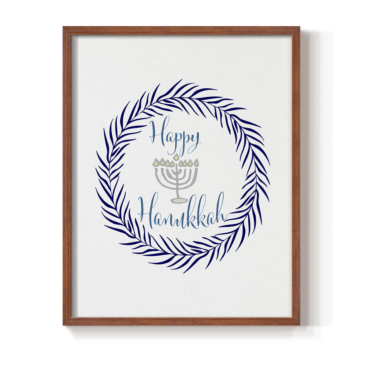 Hanukkah Wreath - Restickable Framed Art Print