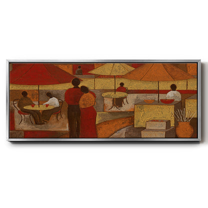 Village Café II - Floater Framed Canvas Print