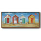 Bright Beach Huts - Floater Framed Canvas Print