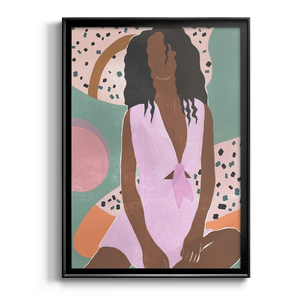 Curly Lady III - Modern Framed Canvas Print