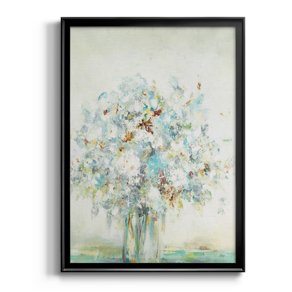 Textured Bouquet - Modern Framed Canvas Print