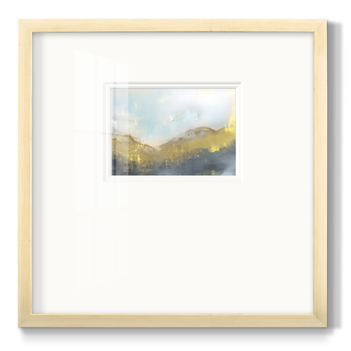 Blue and Gold Abstract IV Premium Framed Print Double Matboard