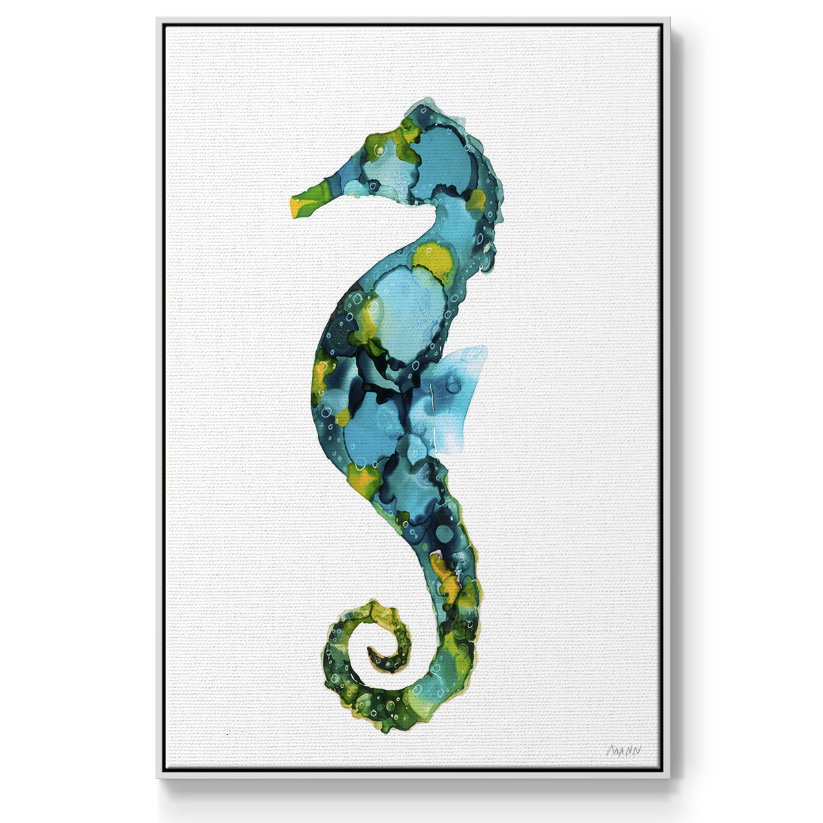 Seahorse Framed Premium Gallery Wrapped Canvas - Ready to Hang