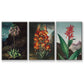 Temple of Flora I - Framed Premium Gallery Wrapped Canvas L Frame 3 Piece Set - Ready to Hang